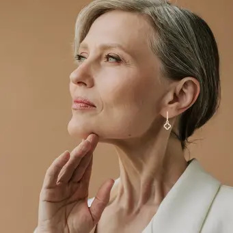 Gold Quatrefoil Drop Crystal Earrings