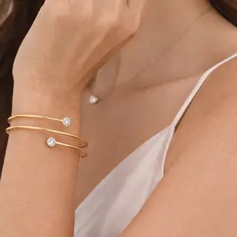Gold Crystal Wrap Bangle