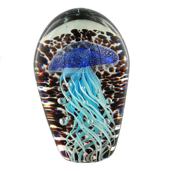 Blue Jellyfish Paperweight Large