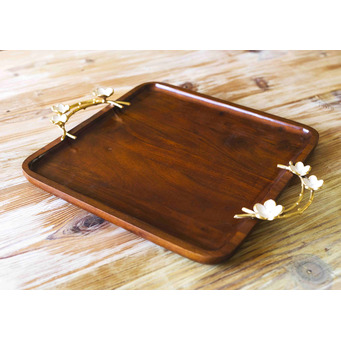 Mango Wood Large Square Serving Tray IMPERFECT