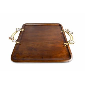 Mango Wood Large Square Serving Tray IMPERFECT