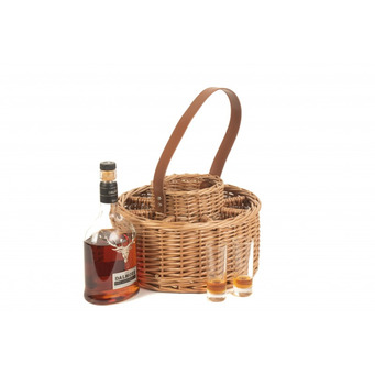 Whisky/Brandy Carrying Basket with 8 Glasses