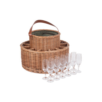 Chilled Champagne Party Basket with 12 Glasses 