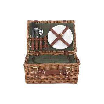 Two Person Aldeburgh Green Tweed Hamper