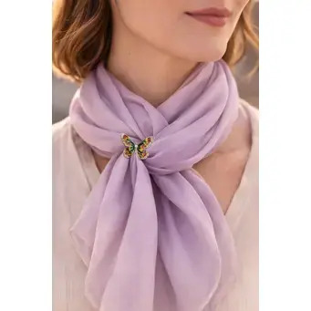 Butterfly Brooch Crystal  & Gold Finish