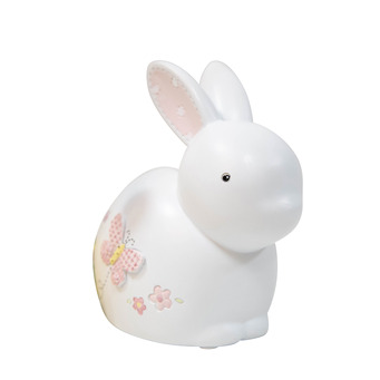 Bunny Rabbit Money Box - White and Pink