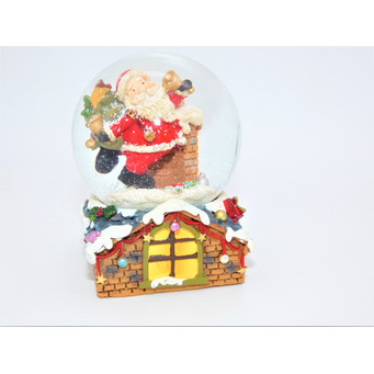 Santa on the Roof Mini Snow Globe