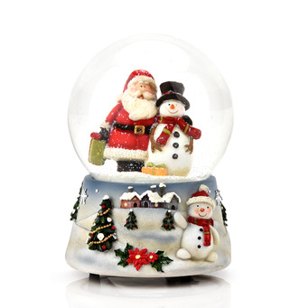 Snow Globe with Santa and Snowman - Wind-up Music Waterball