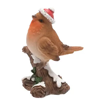 Christmas Robin on Frosted Branch
