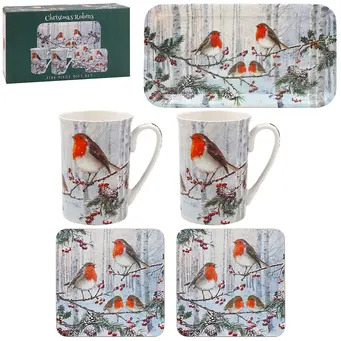 Christmas Robins 5pce Gift Set