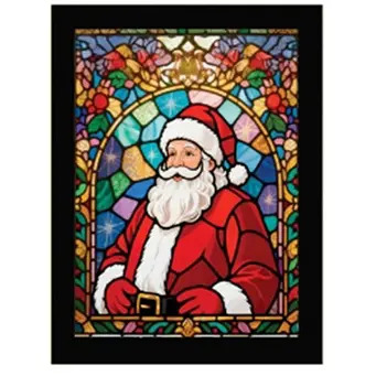 The Stained Glass Santa Lantern