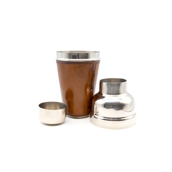 Cognac Leather Cocktail Shaker 