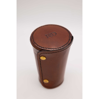 Cognac Leather Set of 4 Drink Cups