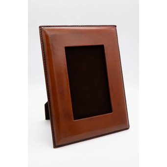 Cognac Leather Plain Photoframes