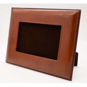 Cognac Leather Plain Photoframes