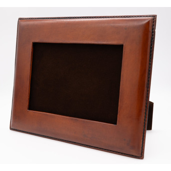 Cognac Leather Plain Photoframes