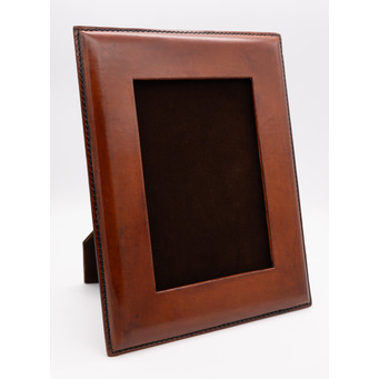 Cognac Leather Plain Photoframes