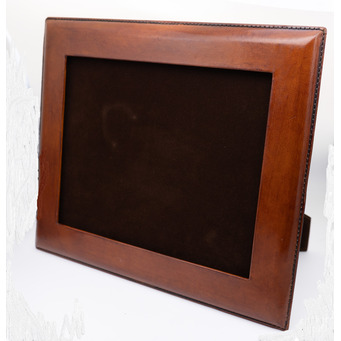 Cognac Leather Plain Photoframes