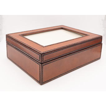 Cognac Leather Photo Box