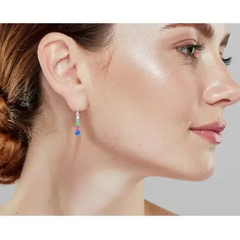 Multi Crystal Drop Earrings