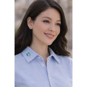 Crystal Blue Zircon Flowers Brooch