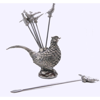 Pewter Pheasant with Olive Picks