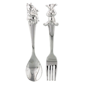 Winnie the Pooh, Piglet & Tigger Silverplated Child's Spoon & Fork Set
