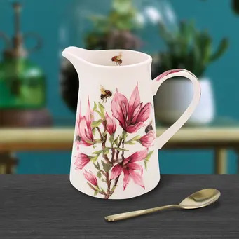 Magnolia Blooms and Bees Jug