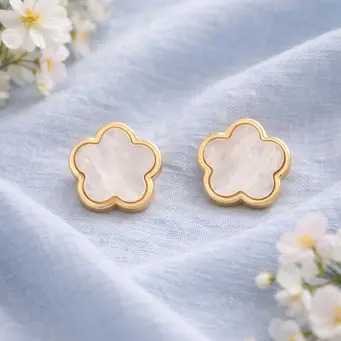 Golden MOP Petal Earrings