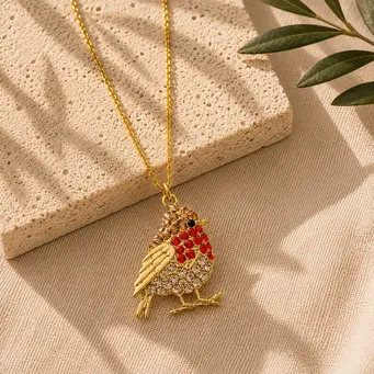 Golden Robin Pendant