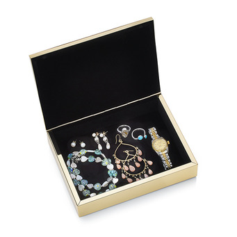 Gold Finish Luxury Geometric Designed Multi-Purpose Box