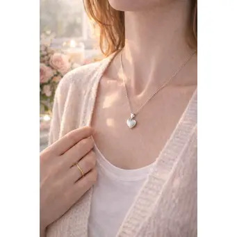 Silvered Heart Locket Necklace