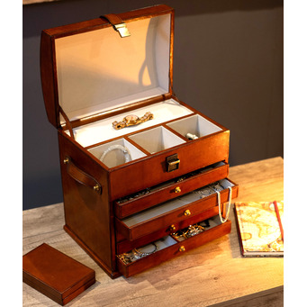 Cognac Leather Jewellery Organiser