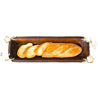 Mango Wood Long Deep Rectangular Bread Bowl 37.5 x 13.5cm IMPERFECT