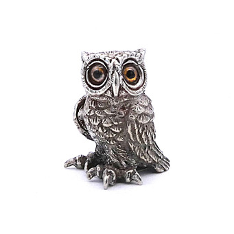 Miniature Pewter Owl Figure