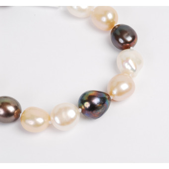 Three Coloured Freshwater Baroque Pearl Bracelet