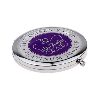 Handbag Mirror - Silverplated with The Queen's Platinum Jubilee Emblem