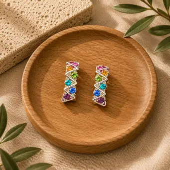 Rainbow Zig-Zag Earrings