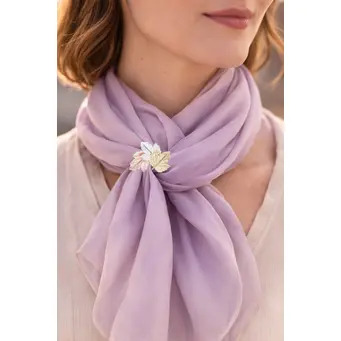 Rose Gold Rhodium Gold Leaves Brooch