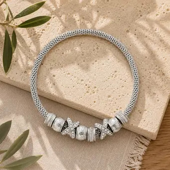 Silver Symphony Stretch Bracelet