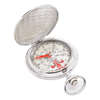 Silverplated Pocket Compass