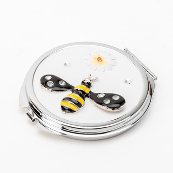 Bee and Floral  Compact Mirror