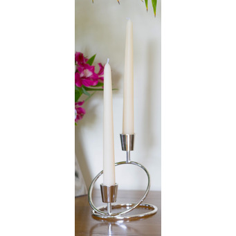 Silverplated Double Taper Candle Holder