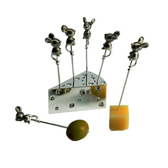 'Mouse Cheese & Olive Picks Set 