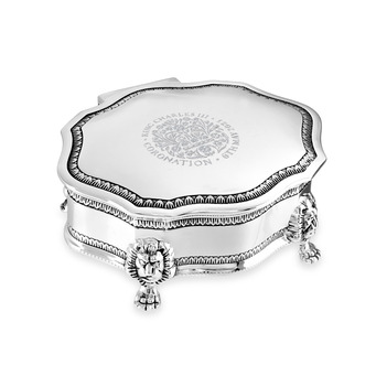 Silverplated Art Deco Coronation Trinket Box
