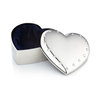 Heart Shaped Trinket Box with Crystals