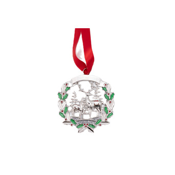 Reindeer with Holly Christmas Tree Decoration