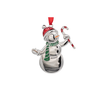 Jolly Snowman with Candy Cane Christmas Tree Decoration