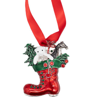 Santa's Red Boot Christmas Tree Decoration