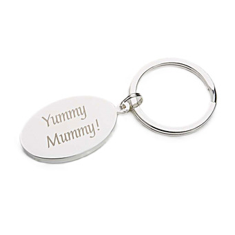 Oval Key Ring - Engraved Yummy Mummy